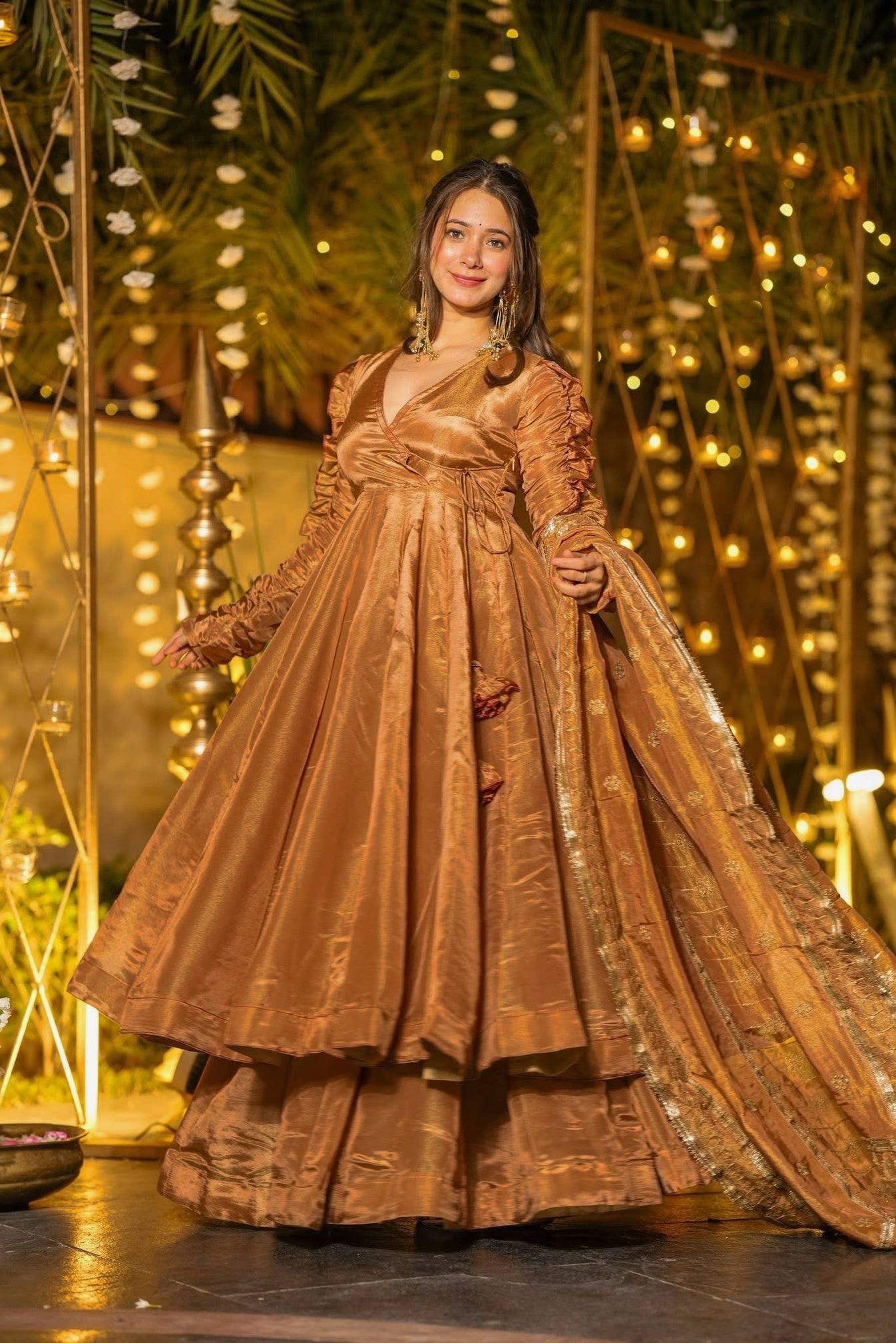 Urban Russet Luminous Flared Anarkali